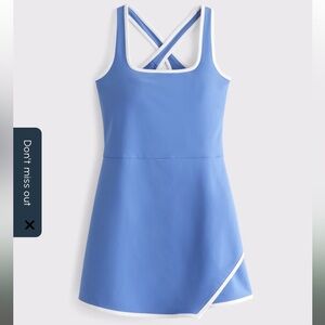 Abercrombie YPB sculptLUX Active Dress in Blue and White